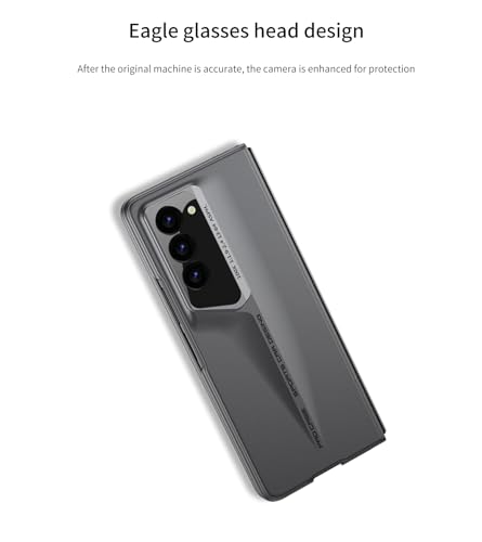 Image of Midkart Matte Case Compatible with Samsung Galaxy Z Fold 6 Release 2024 Ultra Thin Hard PC with Front Glass Cover Glossy Camera Protection, Grey