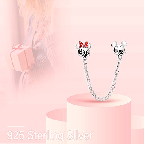 Cartoon Animals Charm for 925 Sterling Silver for Women's Bracelets & Necklaces Mouse safety chain Mouse Positioning Buckle Dangle Pendant for Christmas Day Mother's Day Jewelry2