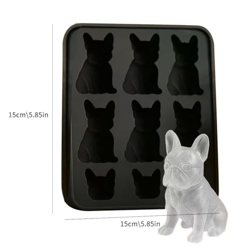 Molde de Hielos Perro Bulldog Francés 3D Silicona miniatura 2