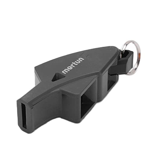 Sports Off, Audio Judge Whistle for Sports ? Survival Whistle with 2 Finger Clips, Plastic Material (Black)