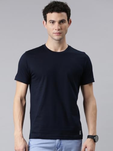 Image of F A S O Men's 100% Super Combed Cotton Full Sleeve T-Shirt | Regular Fit Crew Neck Casual Sports Tee | Soft Breathable Tag-Free Cotton Shirt with Reflective Logo