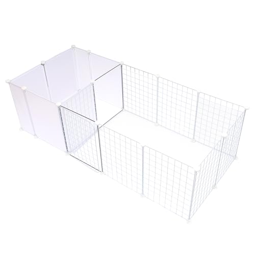 Shinyever ペットフェンス ペットサークル 小型犬 犬 ケージ 犬サークル うさぎ ケージ 小型犬 ゲージ 組立簡単 室内外兼用 自由組み合わせ 軽量なペットサークル (ホワイト 9+7枚セット)