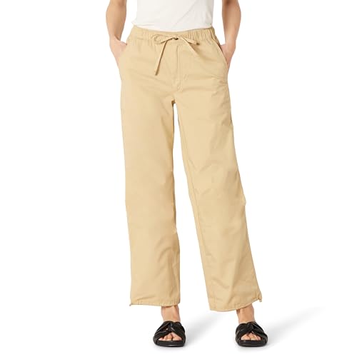 Amazon Essentials Women's Mid-Rise Baggy Loose-Fit Wide-Leg Parachute Pants, Tan, XX-Large