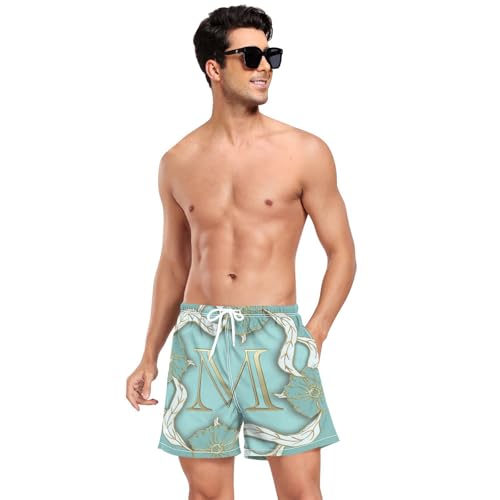 Yuiboo MSwim Shorts for Men Men's 2In1 Workout Shorts with Compression Liner Swimming Suit Quick Dry Elastic Multi