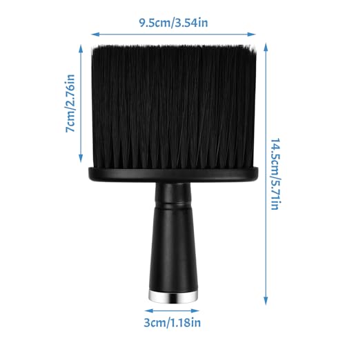 Nackenpinsel, 2 Stück Nackenpinsel Friseur, Friseur Haarpinsel Weiche Nylon Friseur Bürste Barbierbürst, Faserborsten Schwarz Friseur Nackenbürste für Die Reinigung Gebrochener Haare am Hals