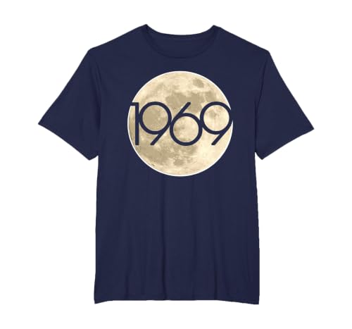 50th Anniversary Apollo 11 1969 Moon Landing T-Shirt, Men's Big and Tall, Navy Blue, 5X Tall