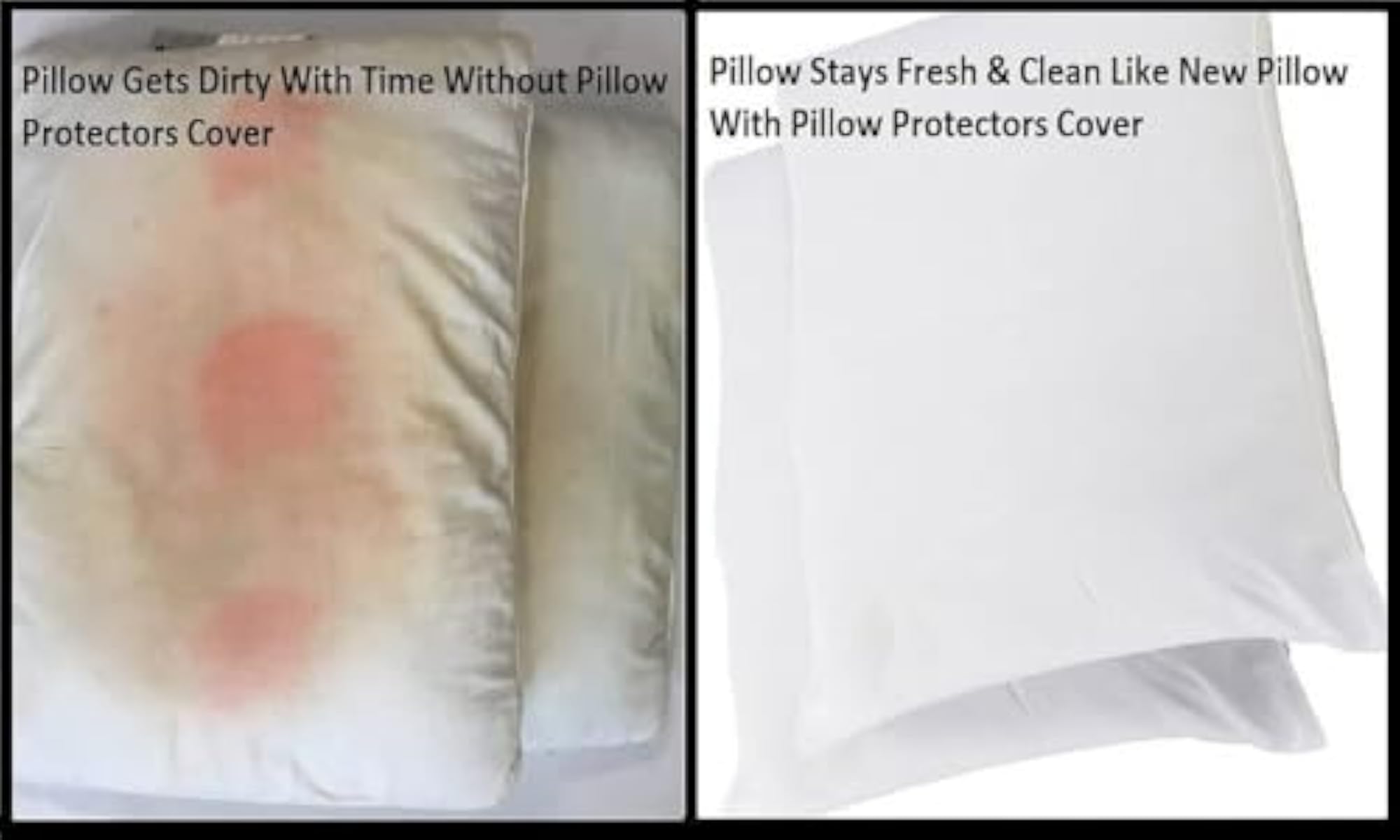 Waterproof Grey Pillow Protectors with Zipper Closure, Terry Cotton