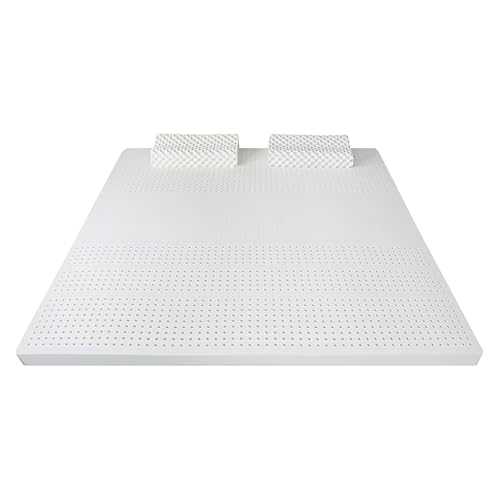 Colchón de látex natural con soporte de 7 zonas y estructura de poros de panal para transpirabilidad, alivio del dolor de espalda y uso resistente