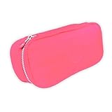 Estojo Escolar Feminino Masculino Espaçoso com Ziper Resistente Papelaria (Rosa Claro)