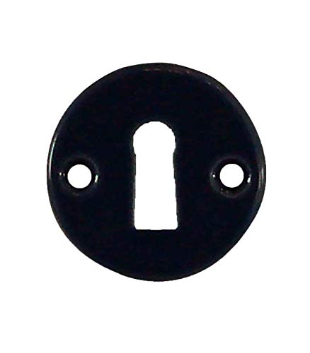 Rosace de fonction porcelaine NOIR BRILLANT Trou clé