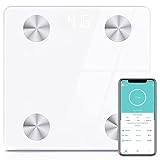 【Fácil de operar】 Sin botones e interruptores, encendido instantáneo. Simplemente pise las escalas para el peso corporal para obtener una lectura instantánea. Incluso sin un teléfono inteligente, puede pesarse en cualquier momento. Una vez que el dispositivo se vuelva a conectar, los datos se sincronizarán con la app.