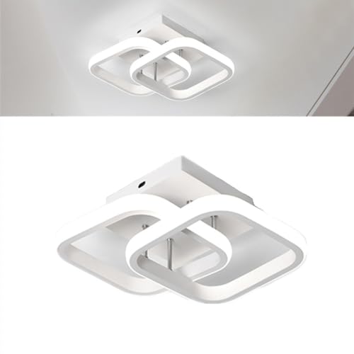 Luminária Lustre Candeeiro De Teto Led Bivolt 110v 220v Quadrado 3 cores branco quente e frio banhei