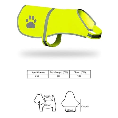 Pet Hunde Warnwesten,Hund Sicherheit Reflektierende Weste,Sicherheitsweste Pet Hunde,Sicherheit Geschirr Jacke für Hält den Hund Sichtbar Sicher vor Autos & Jagtunfällen(XXL)
