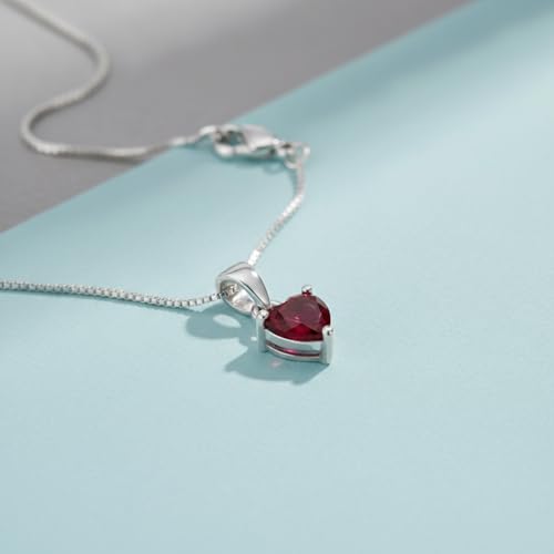 Image of Parnika 925 Sterling Silver Heart Solitaire Zircon Pendant for Women and Girls | Gift for Women n Girls | With Certificate of Authenticity | Pendant Only | Locket|