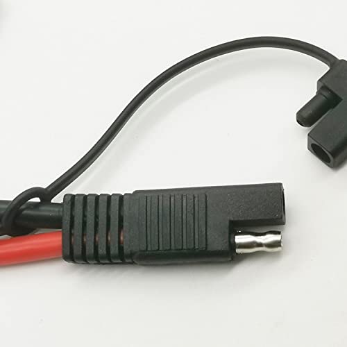 SAE Battery Charging Cable 10AWG SAE to O Ring Terminal Connectors Harness Wire, 2-Pin Quick Disconnect SAE Extension Wire for Solar Panel Motorcycle Etc with 1 SAE Polarity Reverse Connector