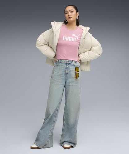 Image of Puma Women Cotton Letter Print Regular Fit Tees