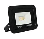 LED Floodlight 12V DC Outdoor Lighting Garden Security Flood Light (Warm White 3000K, 10W)