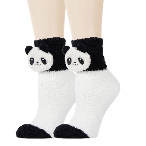 Image of Benefeet Sox Funny Animal Fuzzy Socks for Women Girls - Cute Fluffy Slippers, Cozy Warm Winter Plush Sleeping Socks