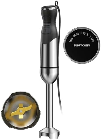 2025 New 1000W Immersion Blender Handheld – 25-Speed, Stainless S...