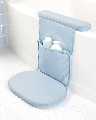 Image of Skip Hop Baby Bath All-in-One Cushioned Elbow Saver & Kneeler Pad Set with Height-Adjustable Design and Quick-Dry Material, Wave