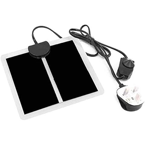 5W Reptile Heating Mat 15 * 14cm 220v - Reptile Heat Pad with Temperature Adjustment, Terrarium Heat Mats, Safety Reptile Heat Mat for Turtle, Tortoise, Snakes, Lizard, Gecko Hermit Crab Amphibians Cover