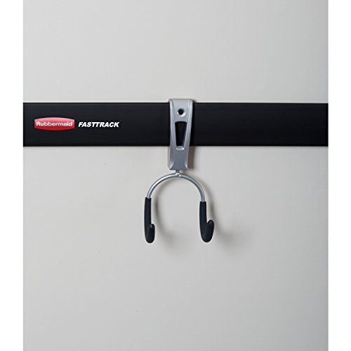 Image of Rubbermaid Fasttrack Compact Hook for Garage Organization, Soft Grip, Ideal for Cords /Ropes /Small Hoses /Camping Chairs (Pack of 6)