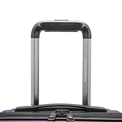 Image of Traveler's Choice Archer Polycarbonate Expandable Luggage with Spinner Wheels, Dark Purple, 3-Piece Set