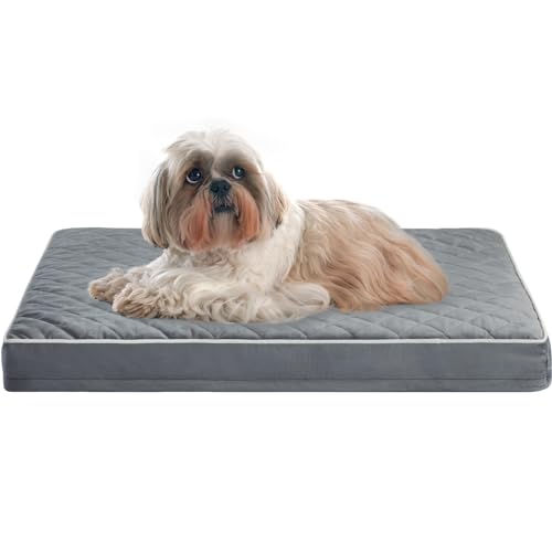 Image of WNPETHOME Orthopedic Dog Beds for Small Dogs, Waterproof Pet Bed with Removable Washable Cover & Anti-Slip Bottom, Egg Crate Foam Pet Mat, Multi-Needle Quilting Small Dog Bed