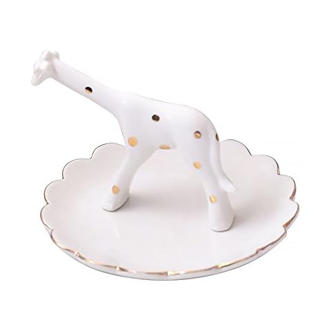 ornerx Necklace Jewelry Ring Holder Giraffe Flat Dish Cover