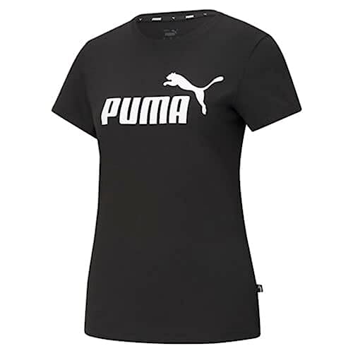 Puma Ess Logo Tee T-Shirt, Black, M Unisex - Adulto