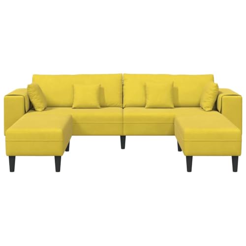 Emmtore Sofá de Terciopelo con cojín 3 pcs Amarillo 208 cm Terciopelo