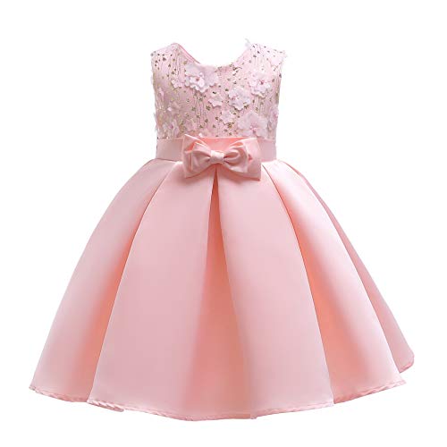 Vestido de boda para niña con lazo BaronHong y falda de tul de flores
