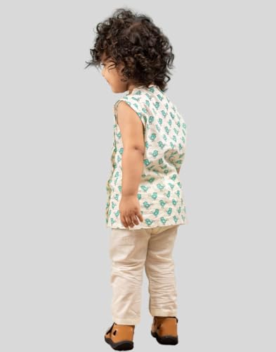 Image of POLKA TOTS Pure Cotton New Born Dress | Ultra-Soft, Breathable & Lightweight Sleeveless Jhabla Pant Set for Baby Boys & Girls | Baby Summer Clothes | Traditional Jabla & Pyjama Set for Newborns