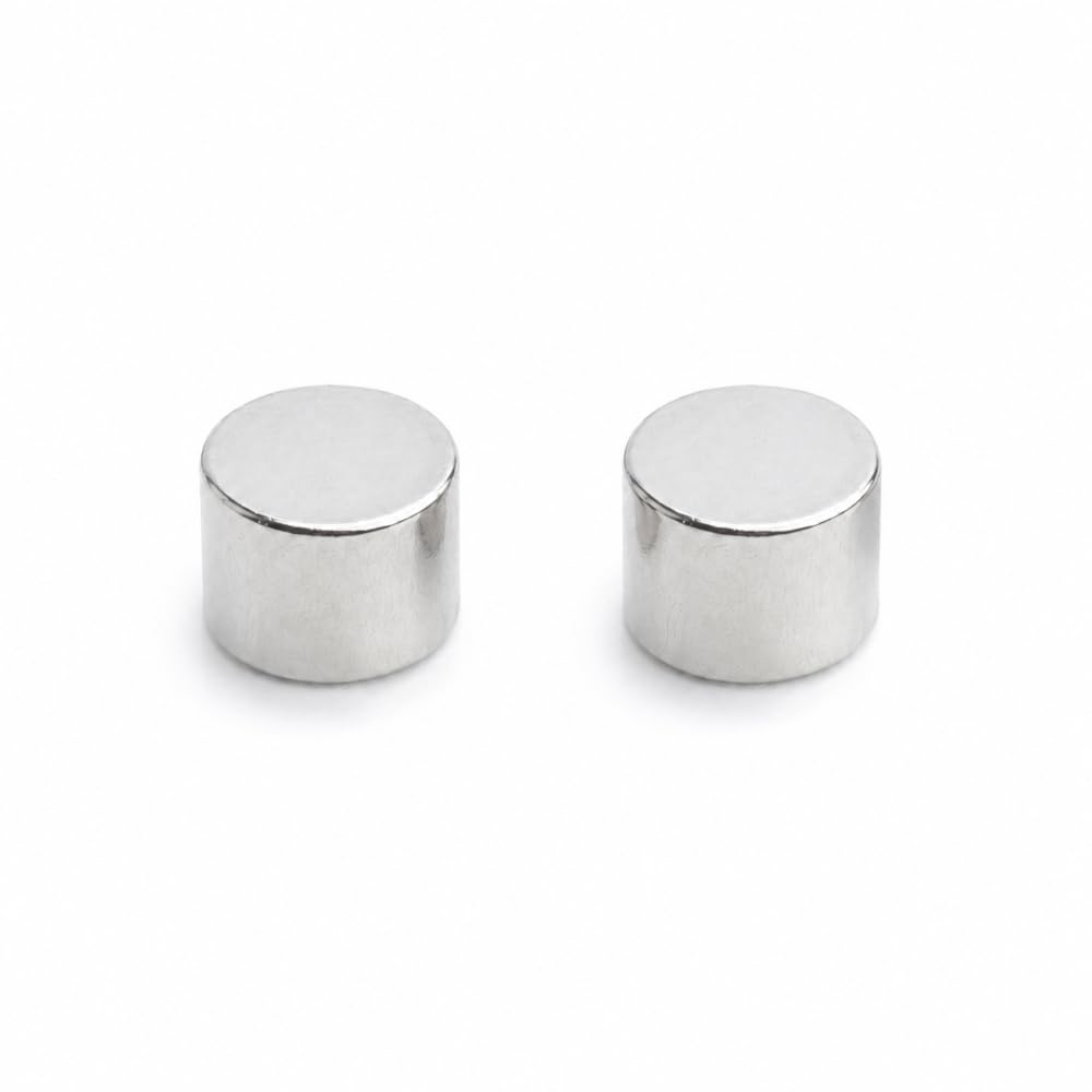 25 piezas imanes de neodimio cilíndricos 14x10 mm N38, extra fuertes y niquelados, ideales para bricolaje, manualidades, electrónica y uso industrial