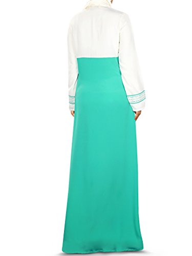 MyBatua Abaca Burqa AY-348 Islamic White & Green