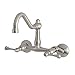 Kingston Brass KS3228BL Vintage Wall Mount Kitchen Faucet, 8-1/2-Inch, Brushed Nickel