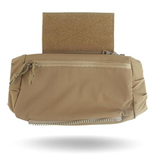 Hand Warmer Pouch Hand Muff for Winter Outdoor Rest. With Buckle Strap as Waist Bag EDC Fanny Pack. With Hook Loop for Plate Carrier Vest Chest Rig as Tactical Dangler Drop Pouch Handwarmer Muff (CB)