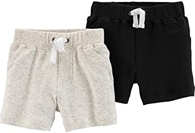 Carter's Baby Boys 2 Pack Pants, Heather/Black Shorts, 6 Months