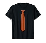 Orange And Black Striped Halloween Neck Tie Tee