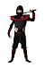 Kids Ninja Costume by BadBear - Boys or Girls Fancy Dress Ninja Costume - 7pc Ninja Halloween Costume for Boys - Premium Quality Toddler Ninja Costumer from 4-12