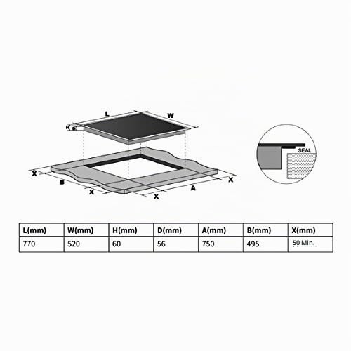 Foto von KKT KOLBE Induktionskochfeld 77cm / Autark / 9,7kW / 9 Stufen / 5 Zonen / 2 Flex-Zonen/Rahmenlos/TouchSelect Sensortasten/Slider-Steuerung/Booster/LED-Anzeige/BBQ-Funktion / IND7705FZ