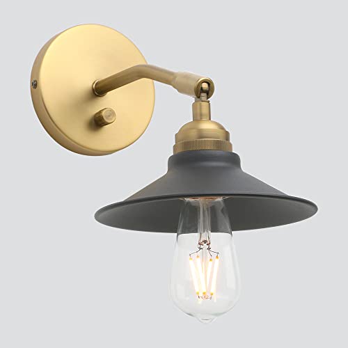 CeilSong Aplique de Pared Nórdico Vintage, Lámpara de Pared Ajustable, Lámpara de Pared Decorativa, Lámpara de Montaje en Pared E27 con Interruptor Regulable de Metal(Antiguo&Negro) Cover