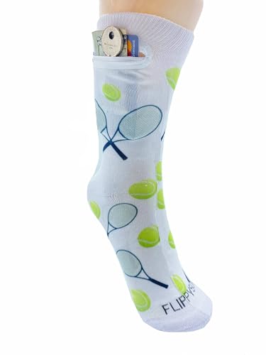 Image of Zipper Sock Wallet - Cotton & Polyester Zipper Socks with Pockets - Fits shoe size 6-13