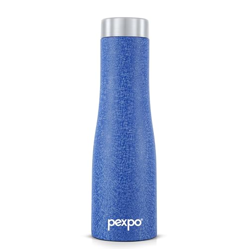 Image of PEXPO Monaco 750 ISI Certified Stainless Steel Sports /Fridge Water Bottle with Steel Cap - 700ml, Blue | Eco friendly | BPA Free | Water Bottle for Office, Gym, School, Yoga, Trekking, Adults&Kids