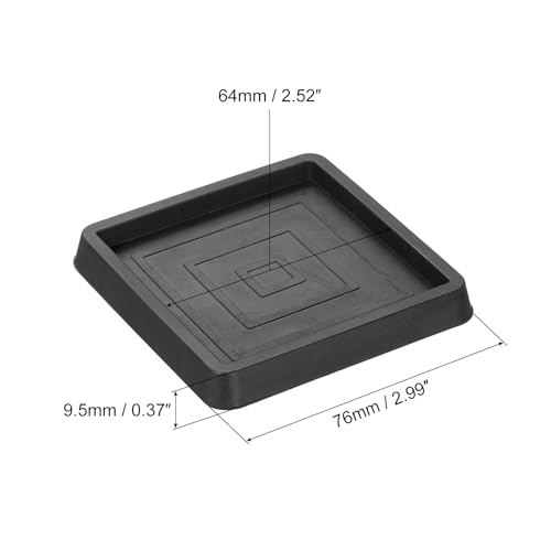 uxcell Chair Leg Floor Protectors, 4Pcs 2.5", Rubber Square Non-Slip Furniture Pads - Image 2