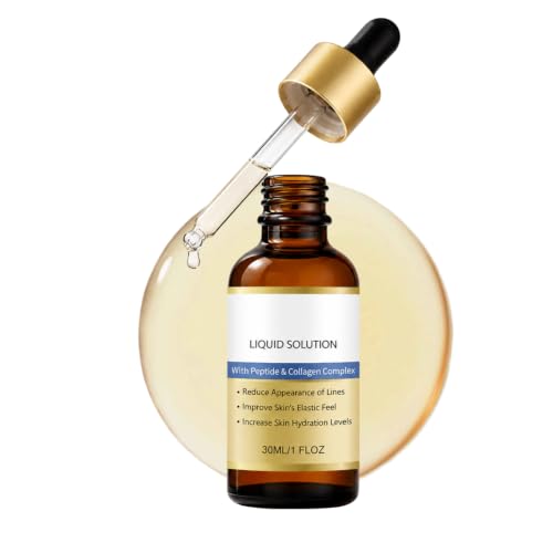 Image of Liquid Solution Peptide & Collagen Face Serum – Collagen Serum for Face with Multi-Peptide Complex, Lightweight Liquid Solution for Daily Hydration, Smooth & Supple Skin, Fast-Absorbing, 30ml