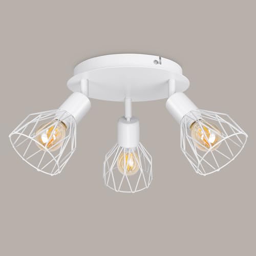 Kimjo Lampe Deckenstrahler Weiß Rund Schwenkbar - Strahler Deckenleuchte...