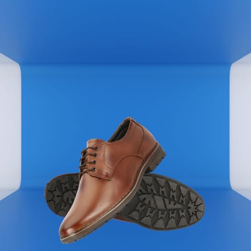 Image of Leatherful Genuine Leather Derby SE Shoes for Men | TPR Sole & Nappa Leather Lining | Classic Dress Footwear