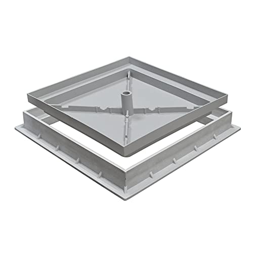 Jardibric - Tampon Creux + Cadre 40 x 40 cm (Compatible avec le regard) en polypropylène renforcé