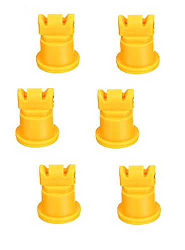 Pack of 6 - TeeJet AI Turbo TwinJet Yellow Flat Spray Tip Rated 0.2 GPM @ 40 PSI Farmer Bob's Parts AITTJ60-11002VP